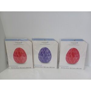 NEW Lot of‎ 3 Celebrate It Easter Honeycomb Eggs Decor